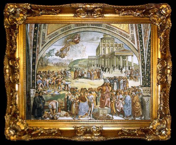 framed  Luca Signorelli Teach and deeds of the Antichrist, ta009-2